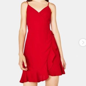 Bershka red wrap dress
